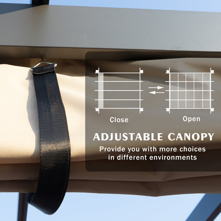 Kozyard Morgan Outdoor 10' x 10' Extra-Large Gray Aluminum Frame Pergola with Sunshade Canopy (4 Color Options)