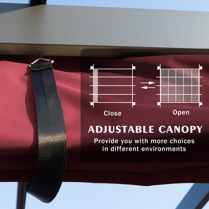 Kozyard Morgan Outdoor 10' x 10' Extra-Large Gray Aluminum Frame Pergola with Sunshade Canopy (4 Color Options)
